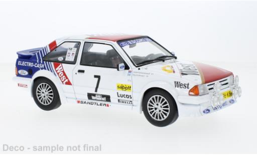 Ford Escort 1/18 MCG MK III RS Turbo No.7 Haspengouw rally 1985 coche miniatura