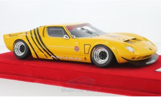 Lamborghini Miura 1/18 MCW Models LB Works amarillo/negro Chassis Ford GT40 N4 Liberty Walk coche miniatura