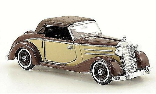 Mercedes 170 Cabriolet 1/87 Busch S Descapotable beige/marron cerrado 1949 coche miniatura