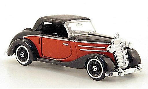 Mercedes 170 Cabriolet 1/87 Busch S Descapotable rojo/negro cerrado 1949 coche miniatura