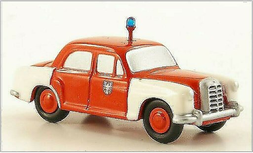 Mercedes 180 Base 1/90 Schuco Ponton Bomberos Frankfurt coche miniatura