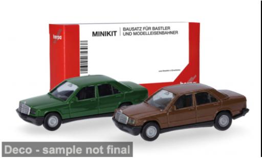 Mercedes 190 1/87 Herpa MiniKit E (W201) gr&Atilde;&frac14;n/braun 1:87 coche miniatura