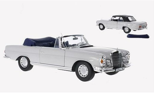 Mercedes 280 SE 1/18 Norev Descapotable gris 1968 coche miniatura