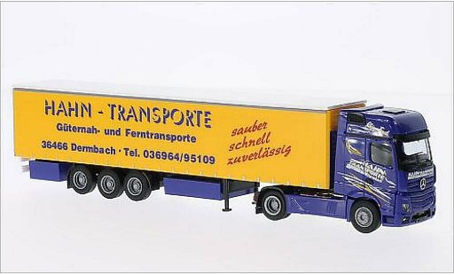 Mercedes Actros Gigaspace 1/87 AWM 2 Hahn-Transporte Gardinenplanen-SZ coche miniatura