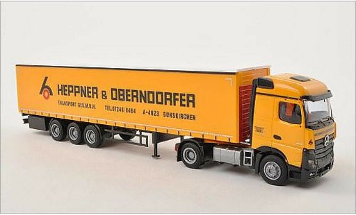 Mercedes Actros Streamspace 1/87 AWM 2 Heppner & Oberndorfer (A) Gardinenplanen-SZ coche miniatura