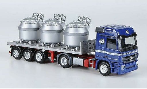 Mercedes Actros Base 1/87 Herpa L 08 Flussigaluminium-SZ Dettendorfer coche miniatura
