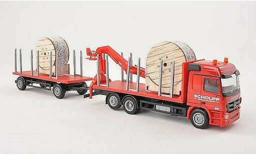 Mercedes Actros Base 1/87 Herpa L 08 Scholpp Rungen-HZ con Kran y Ladung coche miniatura