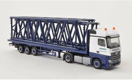 Mercedes Actros Bigspace 1/87 Herpa L Wasel Krane Rungen-SZ con 2 Gittermastteilen (1x S + 1x L) coche miniatura