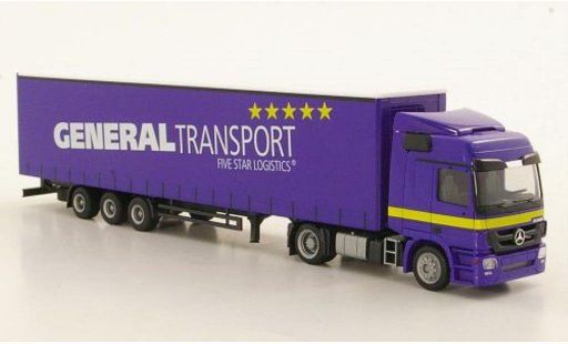 Mercedes Actros Base 1/87 Herpa L General Transport Lowliner-Sattelzug coche miniatura