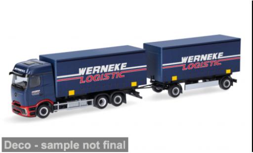 Coche miniatura Mercedes Actros L ProCabin blau Werneke 1/87 Herpa
