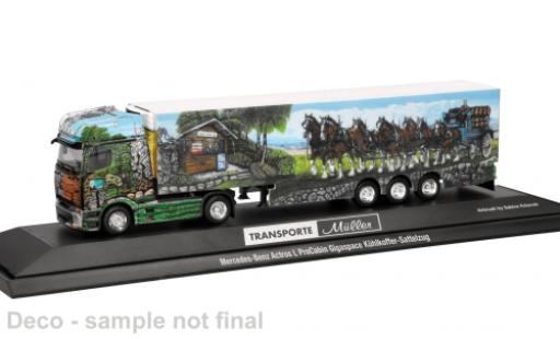 Coche miniatura Mercedes Actros L ProCabin M&Atilde;&frac14;ller Transporte Essen 1/87 Herpa