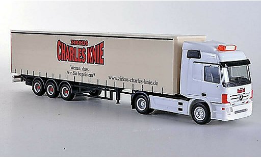 Mercedes Actros Base 1/87 Herpa L02 Zirkus Charles Knie Gardinenplanen-SZ coche miniatura