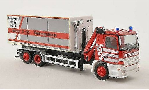 Mercedes Actros Base 1/87 Herpa M Bomberos Bremen Abrollcontainer-LKW con Kran coche miniatura