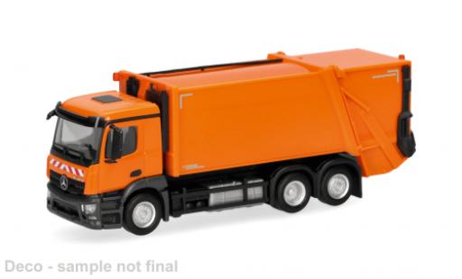 Coche miniatura Mercedes Actros M Pressm&Atilde;&frac14;llfahrzeug Variopress naranja 1/87 Herpa