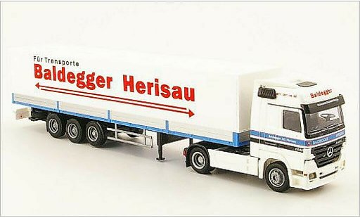 Mercedes Actros Base 1/87 AWM MP2 LH/Aerop. Baldegger plataforman-SZ coche miniatura