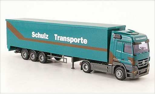 Mercedes Actros Base 1/87 AWM MP3 Schulz Transporte Schubboden-SZ coche miniatura