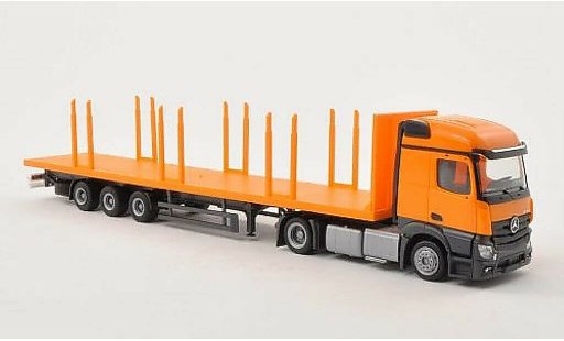 Mercedes Actros Streamspace 1/87 Herpa naranja Lowliner-Rungen -SZ coche miniatura