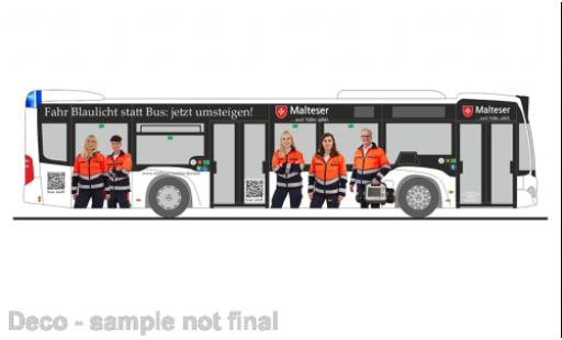 Coche miniatura Mercedes Citaro 1/87 Rietze Malteser 1:87 Mercedes Citaro 1/87 Rietze Malteser 1:87 coche miniatura