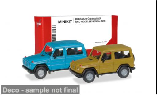 Coche miniatura Mercedes Classe G blau/gelb 1/87 Herpa MiniKit
