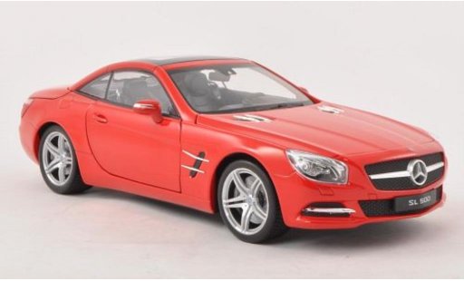 Mercedes Classe SL 500 1/18 Welly (R231) rojo capota cerrado 2012 coche miniatura