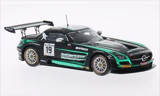 Mercedes SLS GT3 1/43 Spark AMG No.19 negro Falcon 24h Spa 2014 coche miniatura