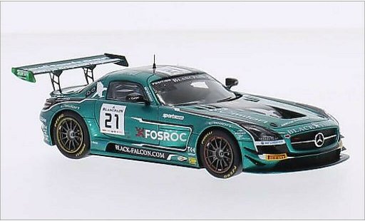 Mercedes SLS GT3 1/43 Spark AMG No.21 negro Falcon Racing 24h Spa 2015 /A.Al coche miniatura
