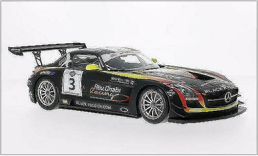 Mercedes SLS GT3 1/18 Minichamps AMG No.3 negro Falcon 24h Abu Dhabi 2013 coche miniatura