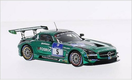 Mercedes SLS GT3 1/43 Spark AMG No.5 negro Falcon 24h Nurburgring 2015 coche miniatura