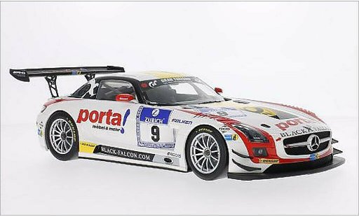 Mercedes SLS GT3 1/18 Minichamps AMG No.9 negro Falcon Porta 24h Nurburgring 2013 /K.Thiim coche miniatura
