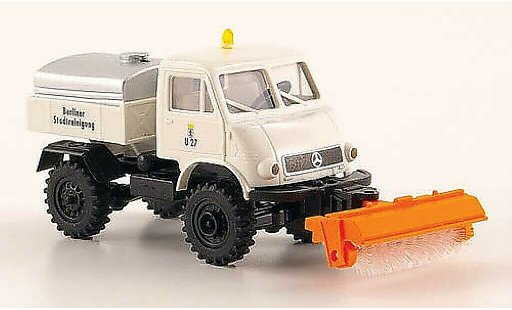 Mercedes Unimog 401-404 1/87 Brekina 402 BSR u 27 con Frontkehrer y Tank coche miniatura