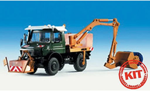 Mercedes Unimog Base 1/87 Kibri Euro II verde con Tunnelburste naranja coche miniatura