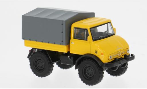Mercedes Unimog 1/64 Schuco U406 gelb/grau 1:64 coche miniatura