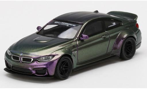 Bmw M4 1/64 Mini GT (F82) LB Works metalico lila/metalico verde coche miniatura