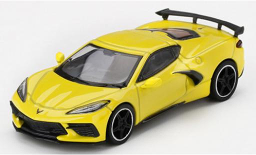 Coche miniatura Chevrolet Corvette 1/64 Mini GT (C8) Stingray metalico amarillo 2020 Chevrolet Corvette 1/64 Mini GT (C8) Stingray metalico amarillo 2020 coche miniatura