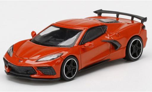 Coche miniatura Chevrolet Corvette 1/64 Mini GT Stingray (C8) naranja Chevrolet Corvette 1/64 Mini GT Stingray (C8) naranja coche miniatura