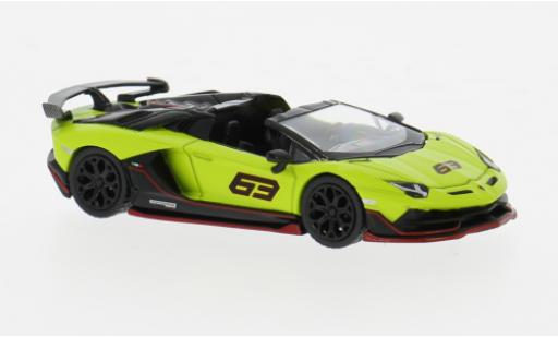 Coche miniatura Lamborghini Aventador 1/64 Mini GT SVJ 63 grün/schwarz 2022 1:64 Lamborghini Aventador 1/64 Mini GT SVJ 63 grün/schwarz 2022 1:64 coche miniatura