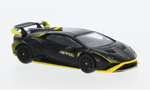Lamborghini Huracan 1/64 Mini GT STO schwarz/gelb 1:64 coche miniatura
