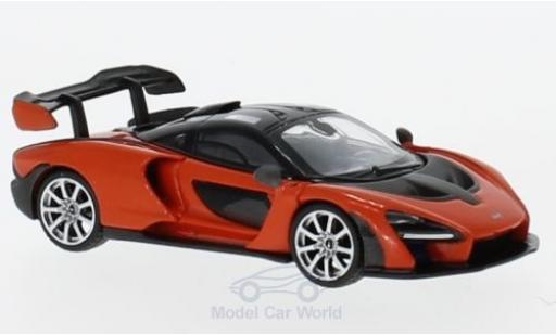 McLaren Senna 1/18 Mini GT naranja coche miniatura
