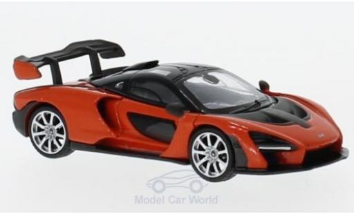 McLaren Senna 1/18 Mini GT naranja RHD coche miniatura