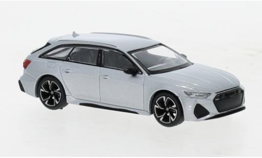 Audi RS6 1/64 Mini GT Avant Carbon Black Edition gris coche miniatura