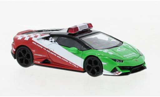 Lamborghini Huracan 1/64 Mini GT EVO Bologna Airport Follow-Me Car 2020 coche miniatura