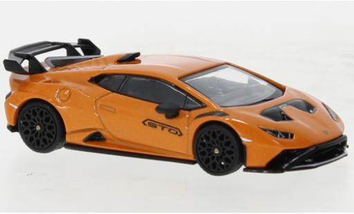 Lamborghini Huracan 1/64 Mini GT STO metallise naranja coche miniatura