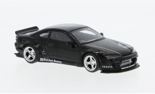Coche miniatura Nissan Silvia 1/64 Mini GT (S15) Rocket Bunny metallise negro RHD Nissan Silvia 1/64 Mini GT (S15) Rocket Bunny metallise negro RHD coche miniatura