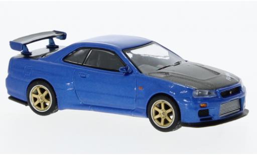 Coche miniatura Nissan Skyline 1/64 Mini GT GT-R (R34) azul Nissan Skyline 1/64 Mini GT GT-R (R34) azul coche miniatura