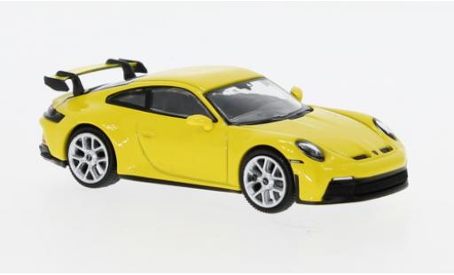 Coche miniatura Porsche 992 GT3 1/64 Mini GT 911  amarillo Porsche 992 GT3 1/64 Mini GT 911  amarillo coche miniatura