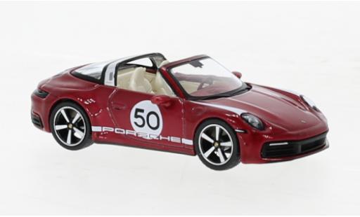 Coche miniatura Porsche 992 Targa 1/64 Mini GT 911  4S Heritage Design Edition metallise rojo Porsche 992 Targa 1/64 Mini GT 911  4S Heritage Design Edition metallise rojo coche miniatura