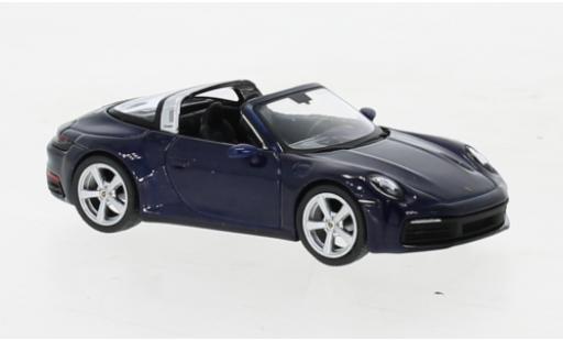 Coche miniatura Porsche 992 Targa 1/64 Mini GT 911  4S metallise azul Porsche 992 Targa 1/64 Mini GT 911  4S metallise azul coche miniatura