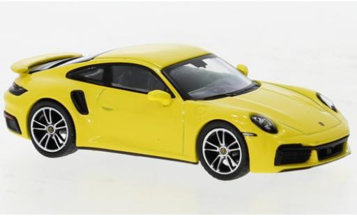 Coche miniatura Porsche 992 Turbo s 1/64 Mini GT 911  Turbo S amarillo Porsche 992 Turbo s 1/64 Mini GT 911  Turbo S amarillo coche miniatura