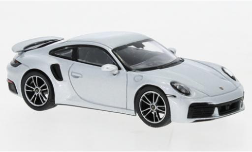 Porsche 911 1/64 Mini GT Turbo S gris coche miniatura