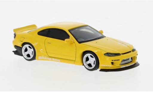 Nissan Silvia 1/64 Mini GT (S15) Rocket Bunny gelb 1:64 coche miniatura